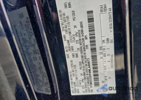 2021 Ford Bronco Base z USA, uszkodzony, nr VIN 1FMEE5DP4MLA80673